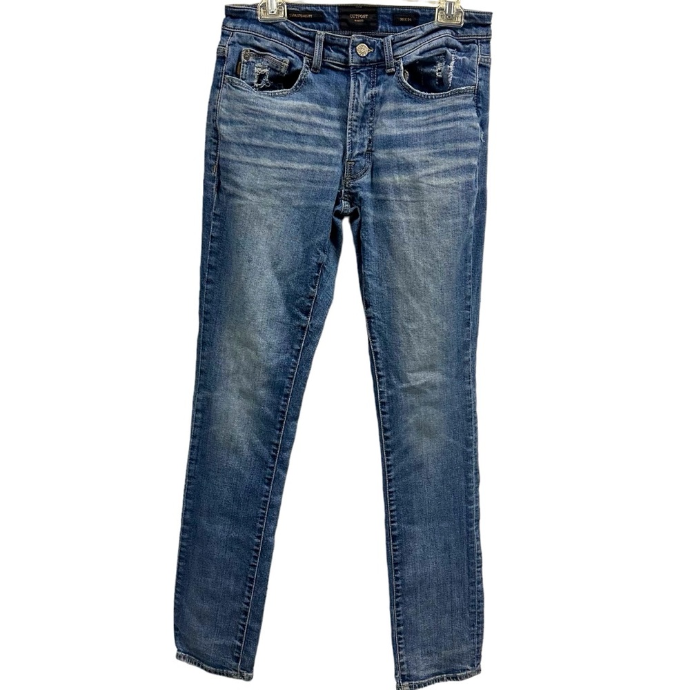 Outpost Makers Milan Candiani Denim Slim Straight Stretch Blue Jean Mens 30 x 34